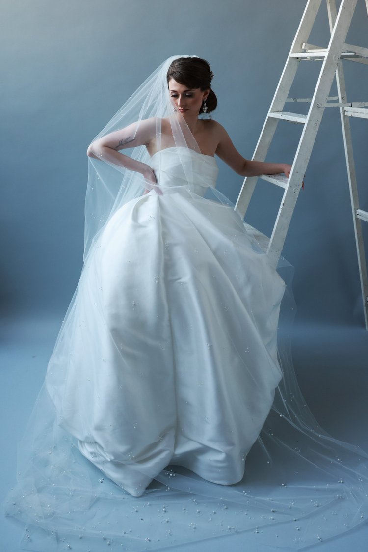 トップス Lure you in Stardust veil tunic Vanilla Iced Stardust pearl scatter bridal cathedral veil by Justine M